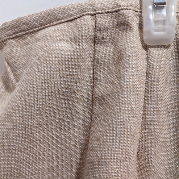 Norton McNaughton Woman 3X khaki linen skirt with white patterned hem NWT - Picture 7 of 8